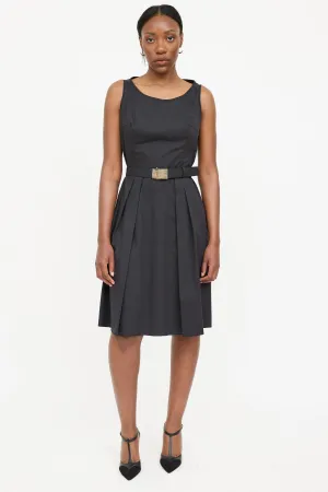 2007 Pleated Belted Dress