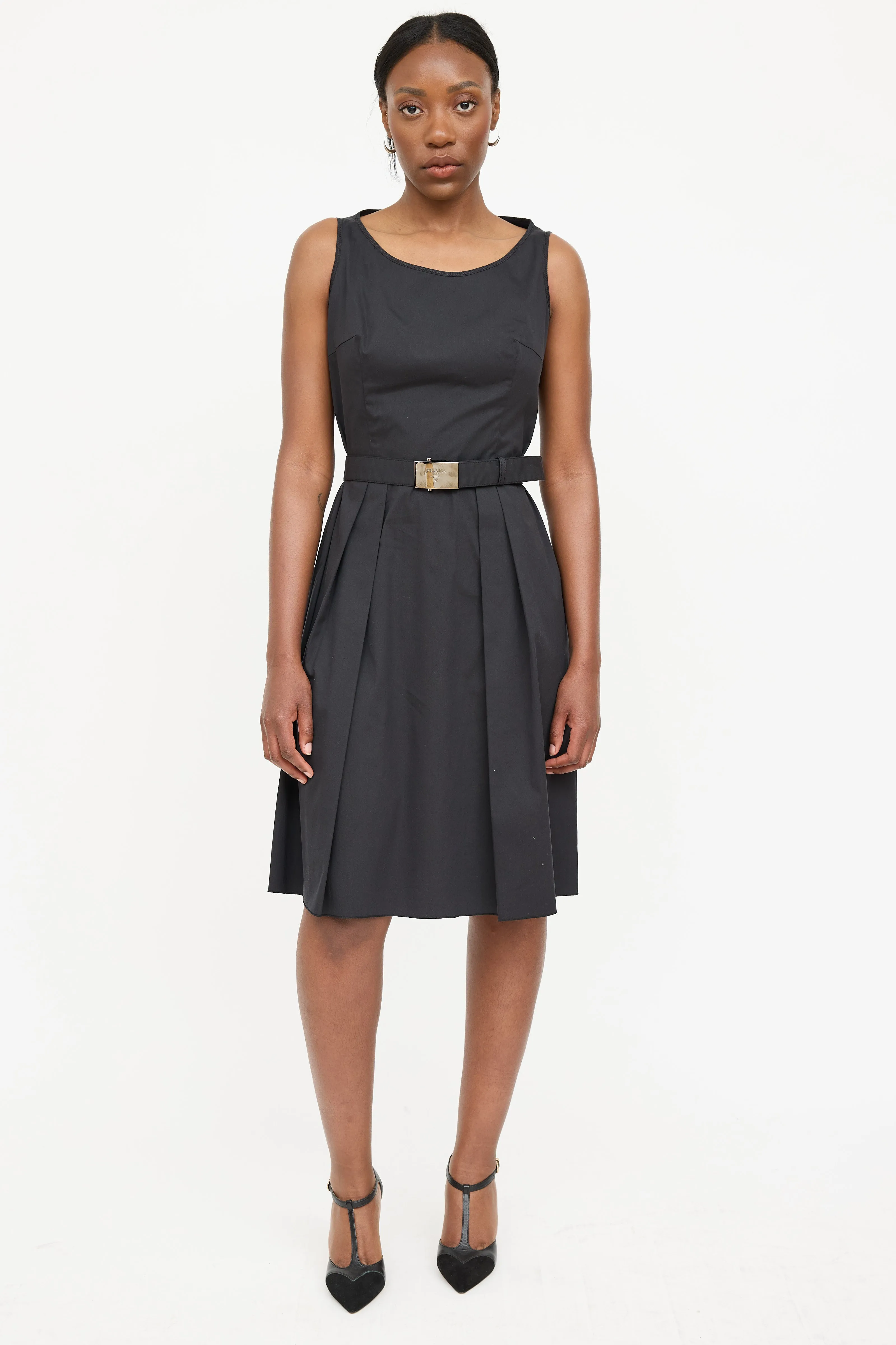 2007 Pleated Belted Dress