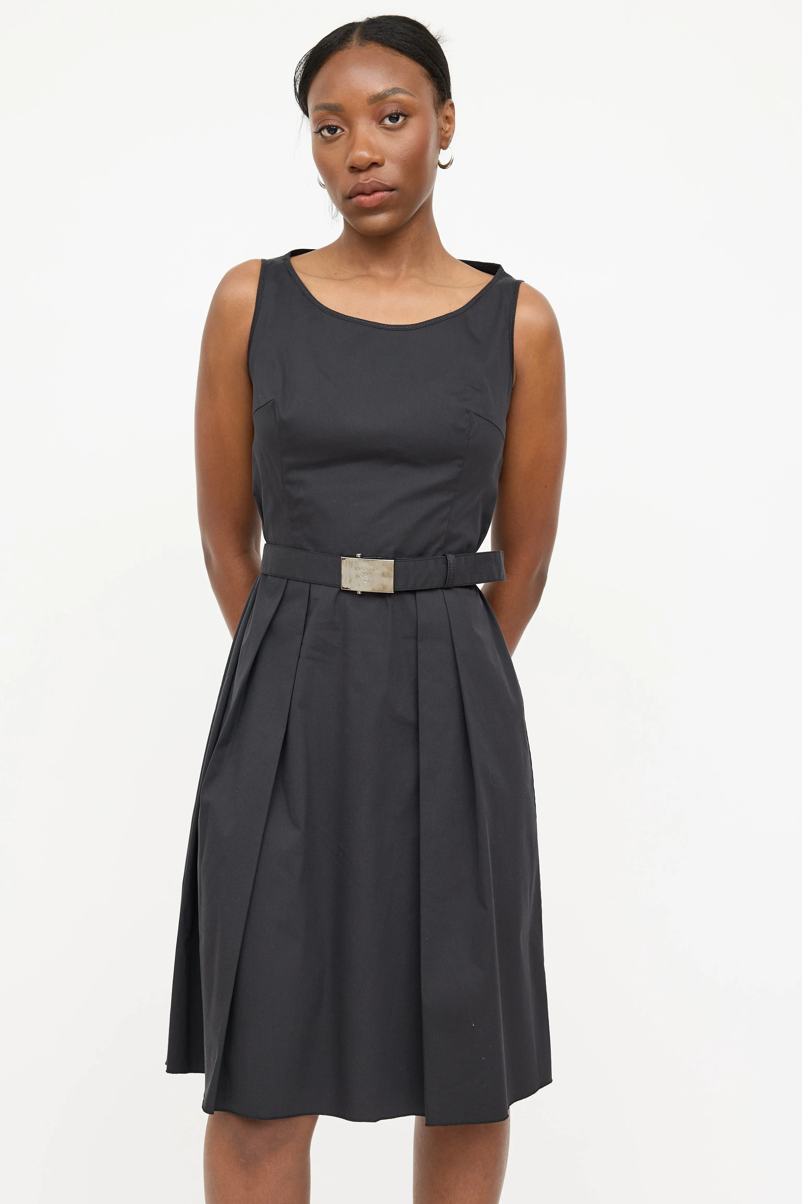 2007 Pleated Belted Dress