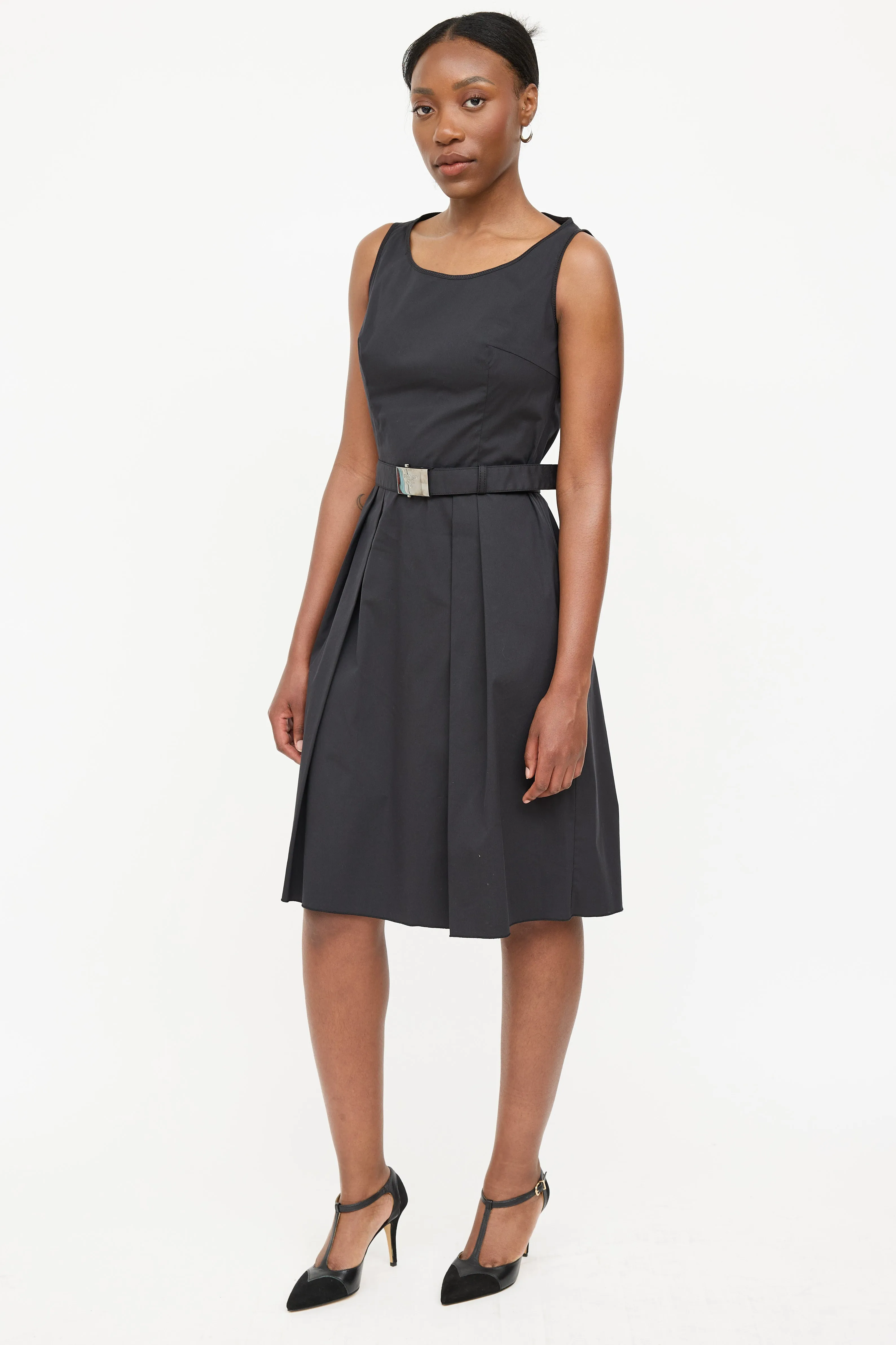 2007 Pleated Belted Dress