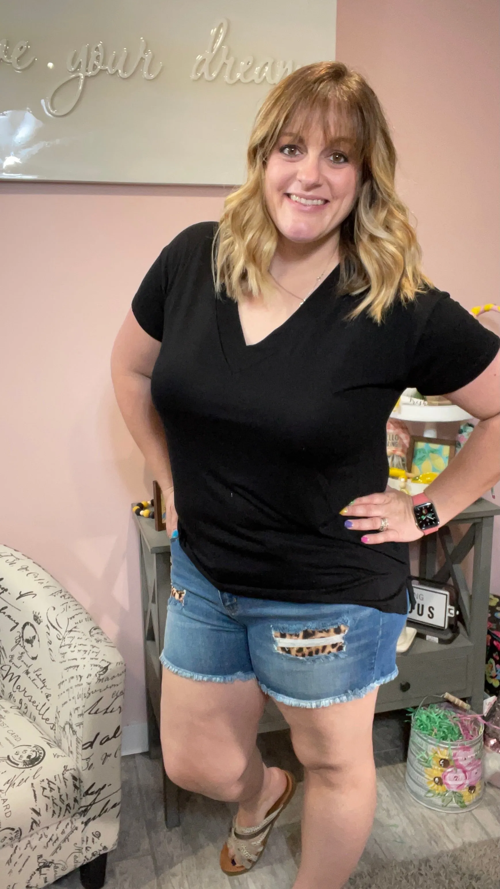 Black V-Neck Tee