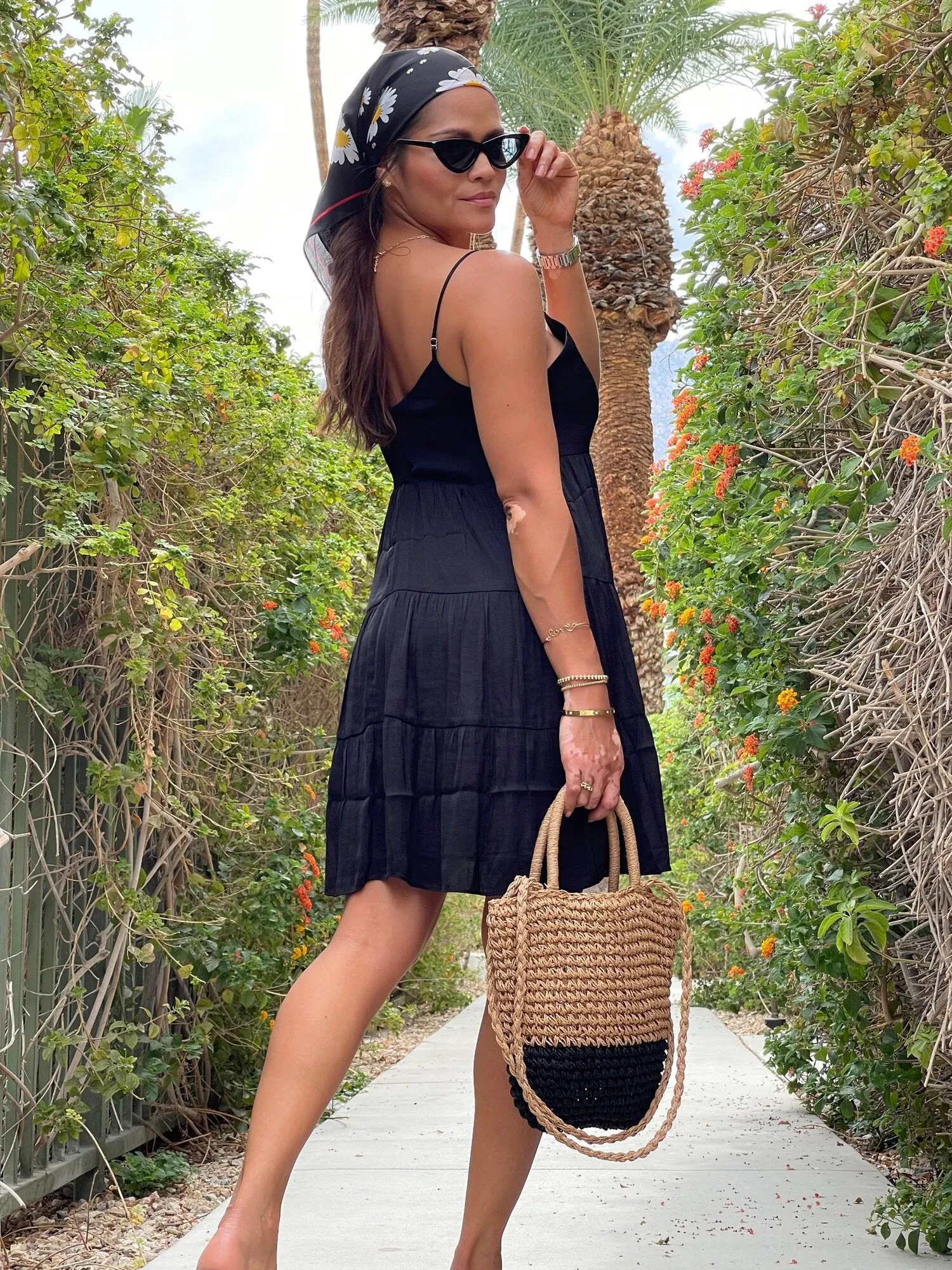 Coco Strappy Midi Flare Tiered dress