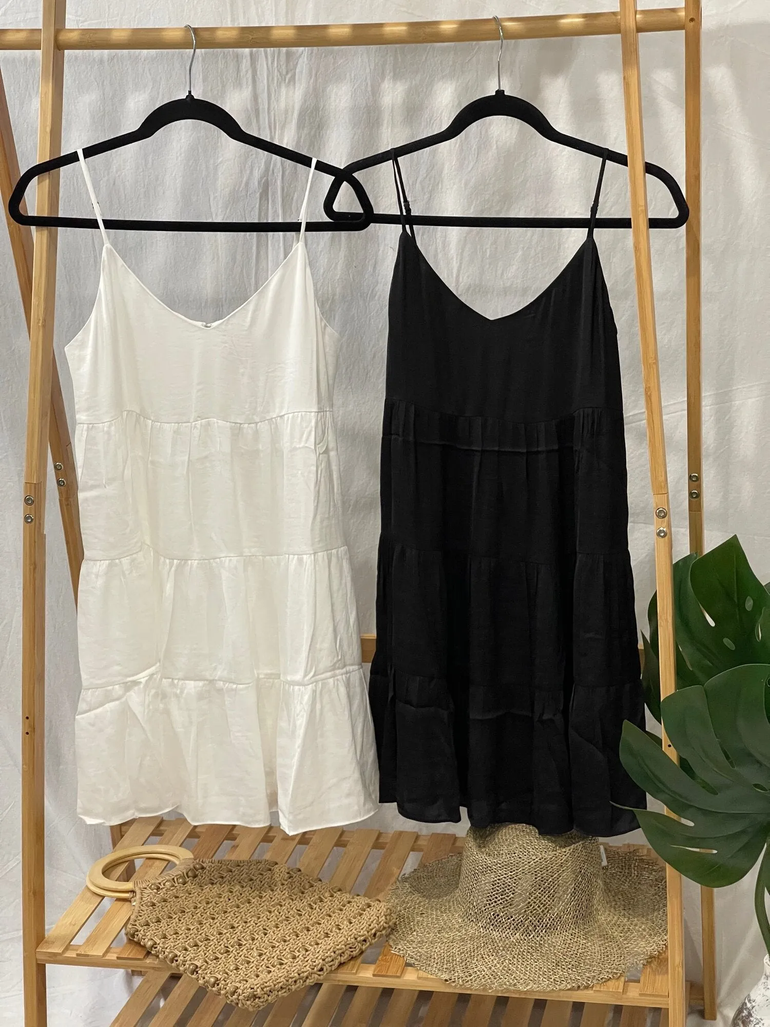 Coco Strappy Midi Flare Tiered dress