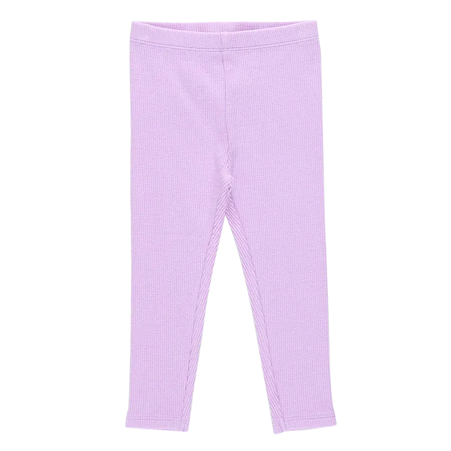 Girls Organic Rib Legging in Lavender