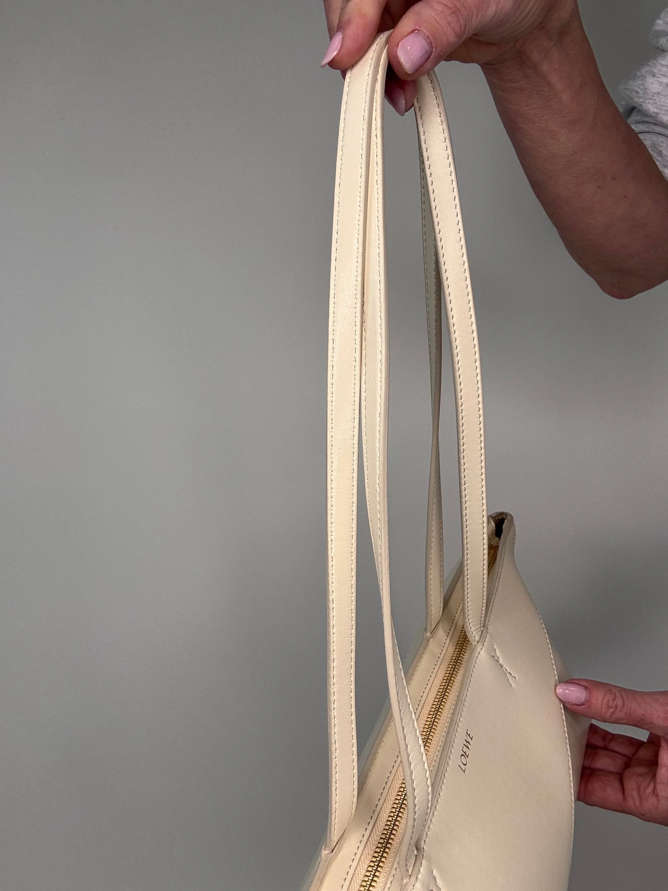 Loewe Crop Fold Bag Cream