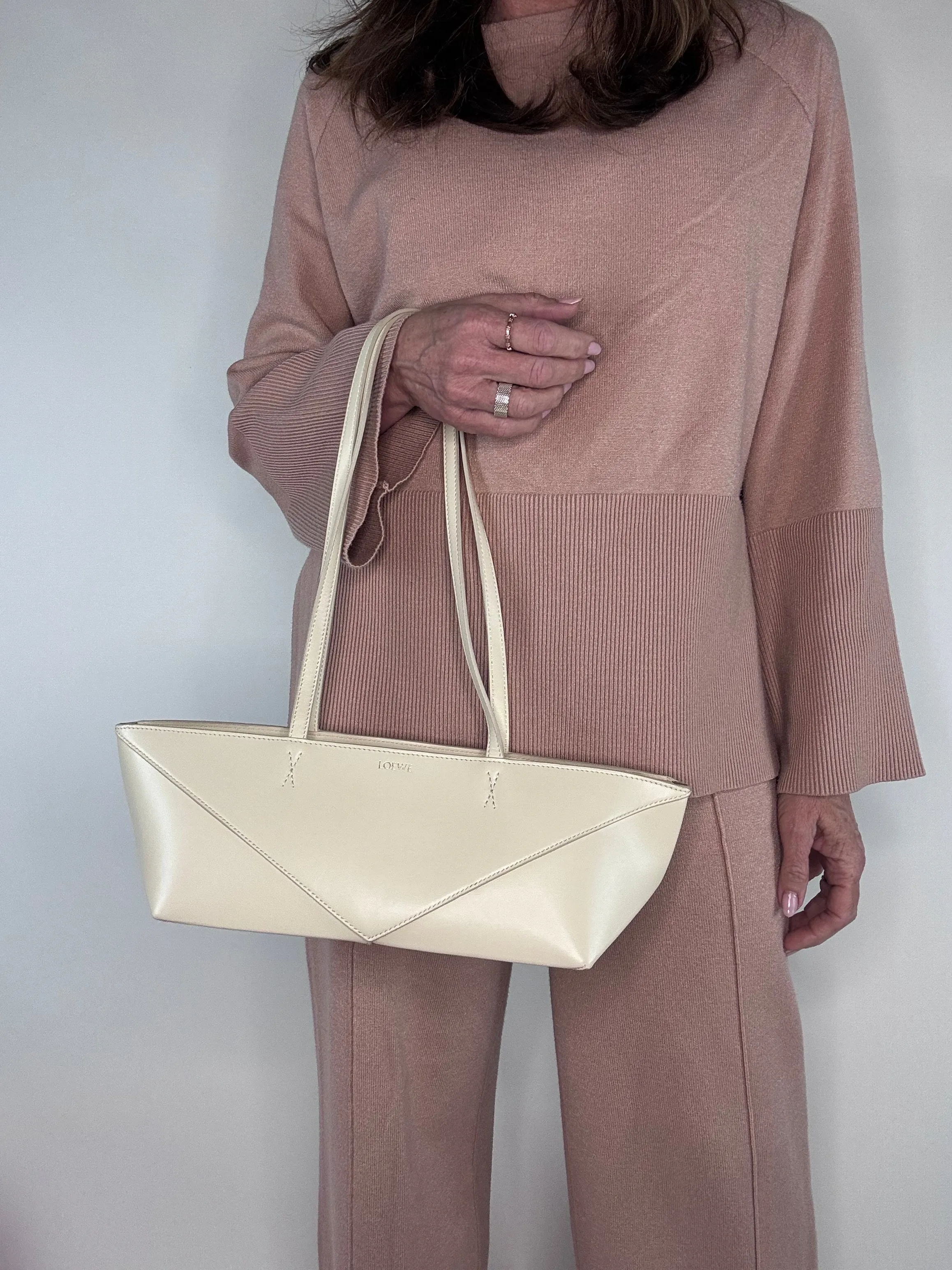 Loewe Crop Fold Bag Cream