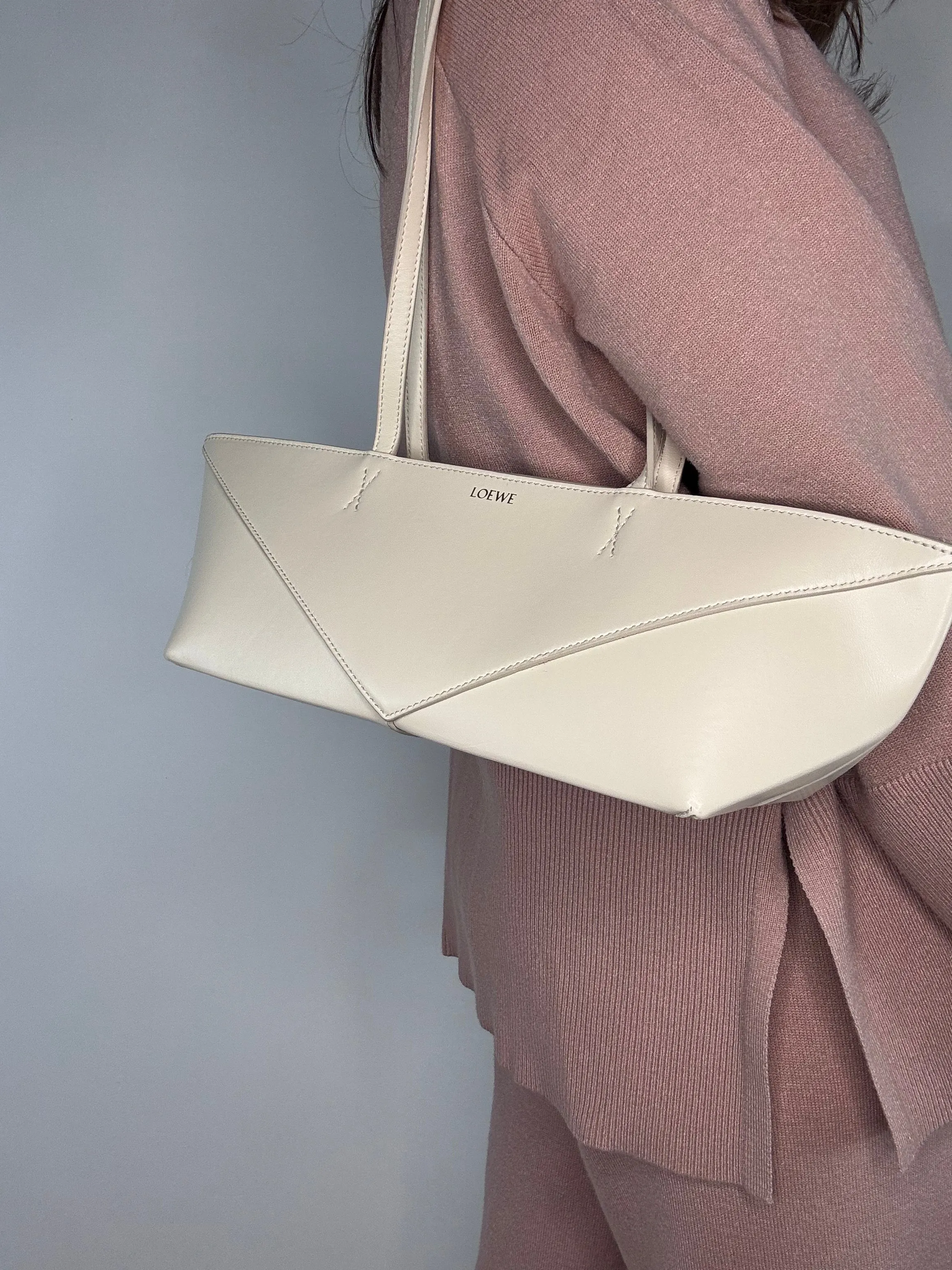 Loewe Crop Fold Bag Cream