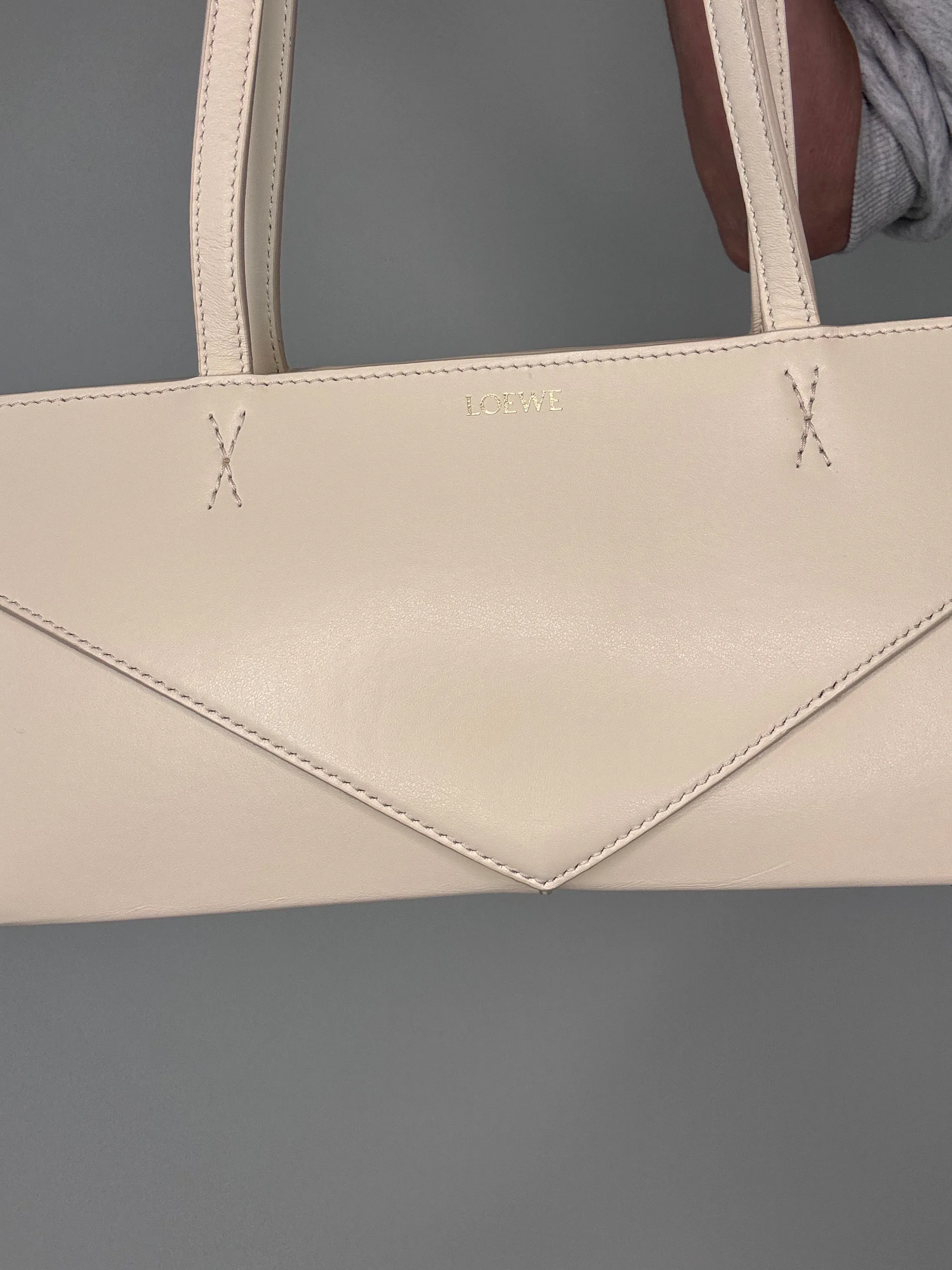 Loewe Crop Fold Bag Cream